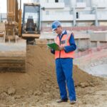 Mature man on construction site