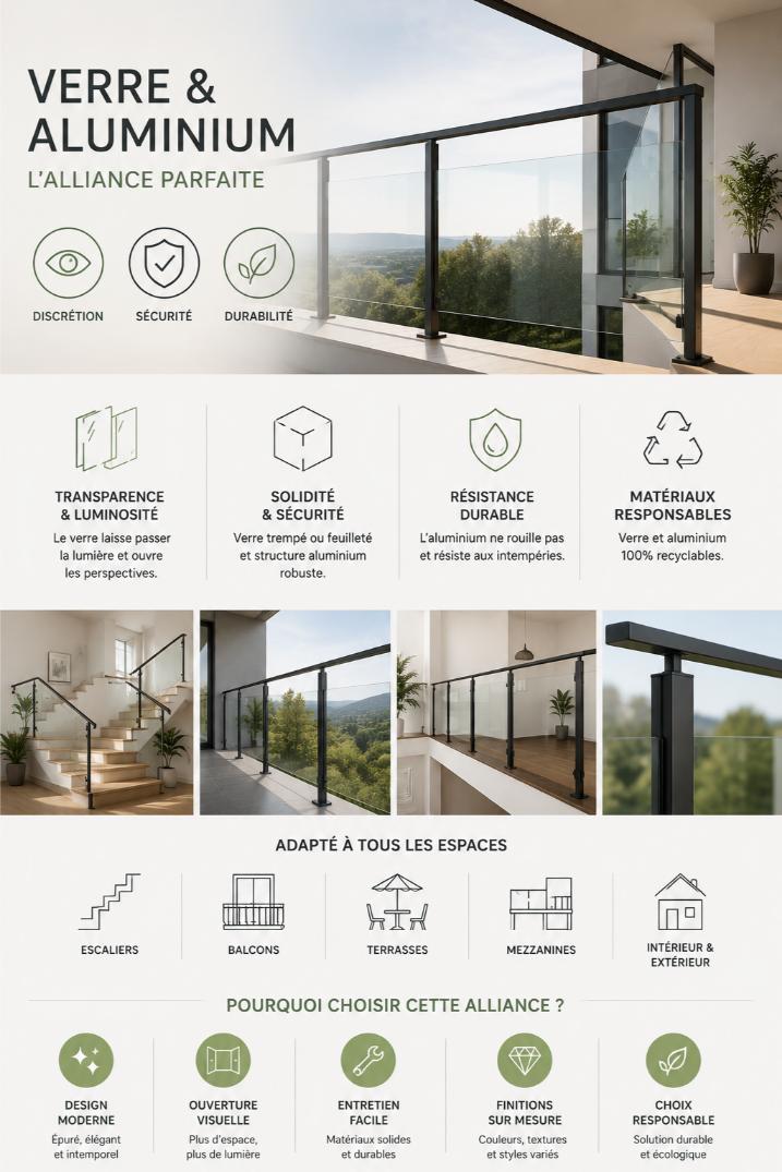 garde corps verre aluminium